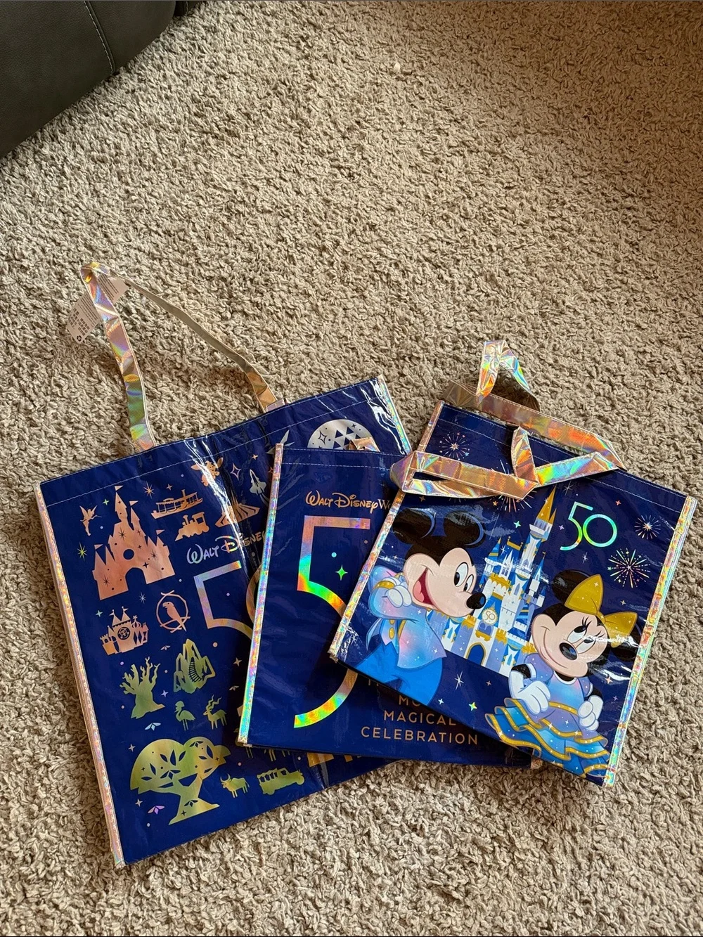 Walt Disney World’s 50th Anniversary Mickey & Minnie Holographic Party Tote Bags